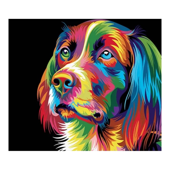 Goblen mozaic cu diamante, Zola®, model catel multicolor, accesorii incluse, 30x30 cm