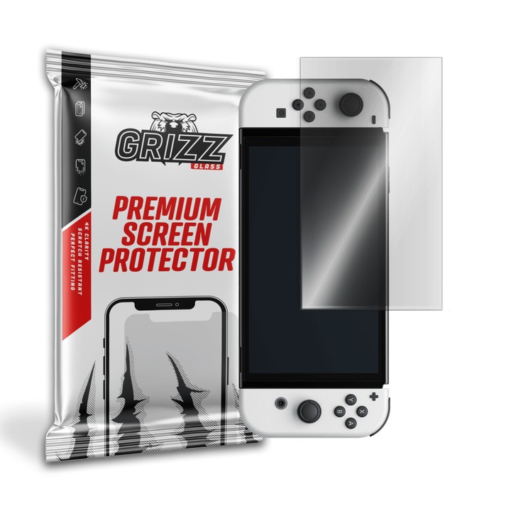 Folie mata de protectie GrizzGlass PaperScreen, pentru Nintendo Switch OLED, Transparent