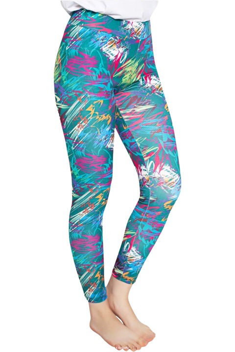 Női harisnyanadrág, fitneszhez, StarFashion, absztrakt modell, Türkiz