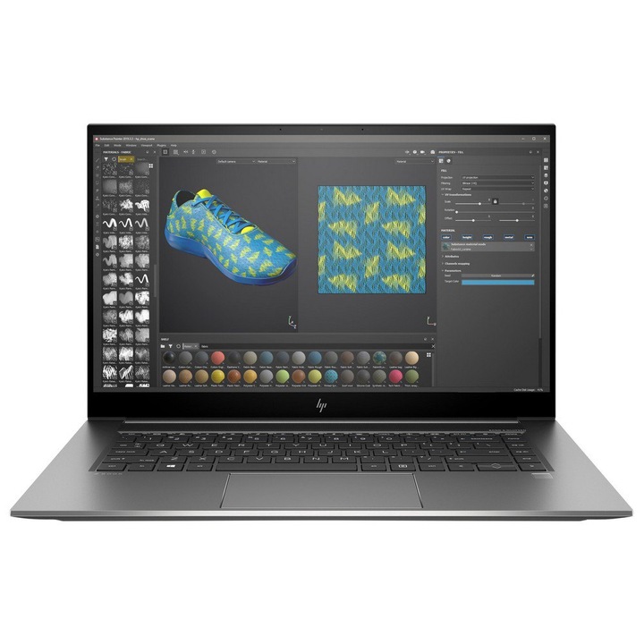 Laptop ultraportabil HP ZBook Studio G7 cu procesor i7-10850H pana la 5.1 GHz, 15.6", QHD, 16GB, 256 SSD, Intel UHD Graphics, Windows 10 Pro, Tastatura Italiana, Silver