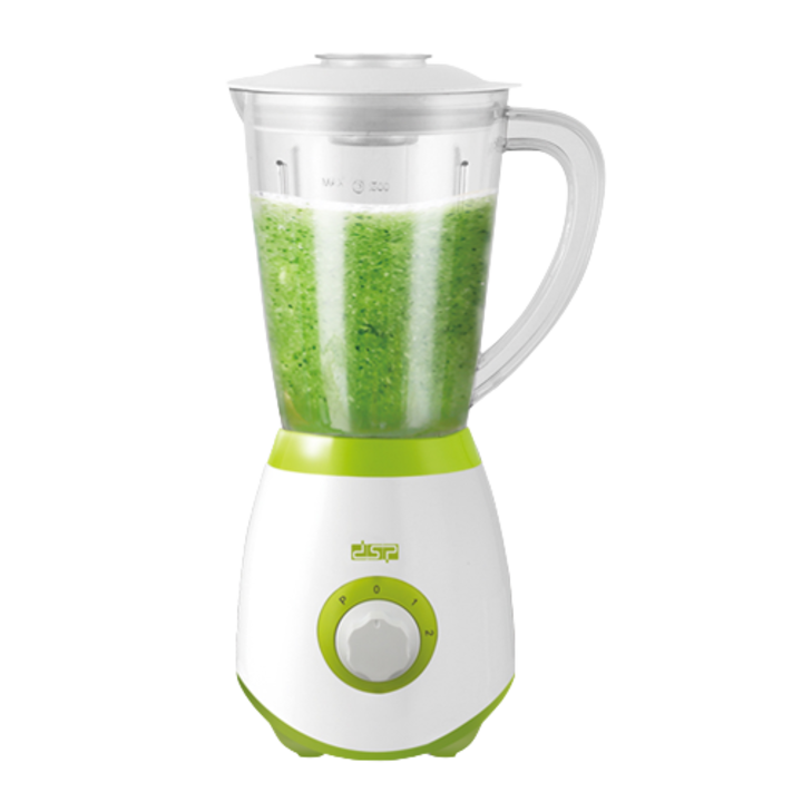 Blender DSP KJ2002, 350W, 2 viteze Pulse, capacitate recipient 1.5l, rasnita inclusa, Verde