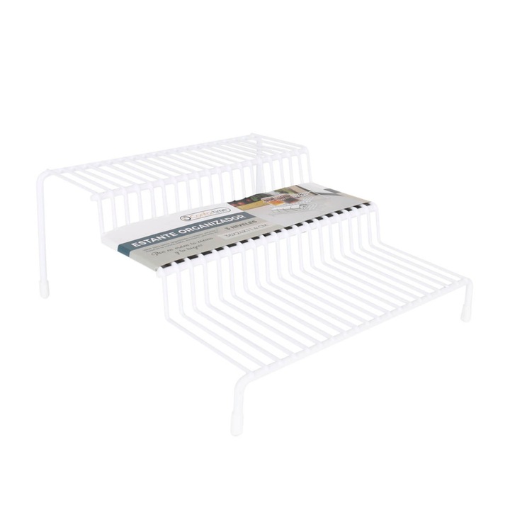 Organizator metalic, in trepte, pentru bucatarie, 36x24x11,4 cm, Confortime