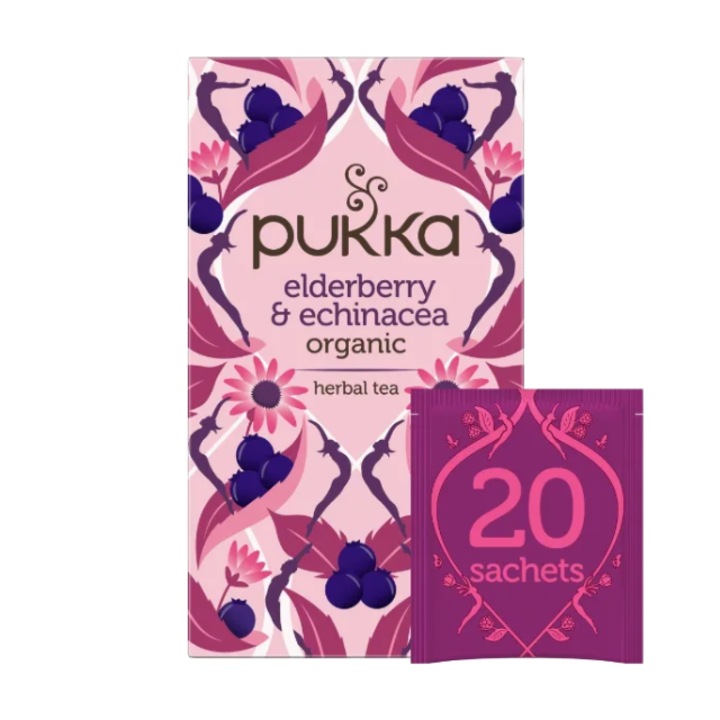 Ceai BIO Pukka – Elderberry & Echinacea, 20 pliculete