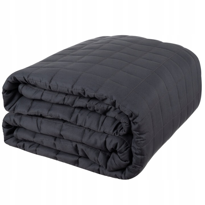 Одеяло Zola, 150x200 см, 8 кг, Полиестерен пълнеж и стъклени перли, За по-дълбок и спокоен сън, Сив