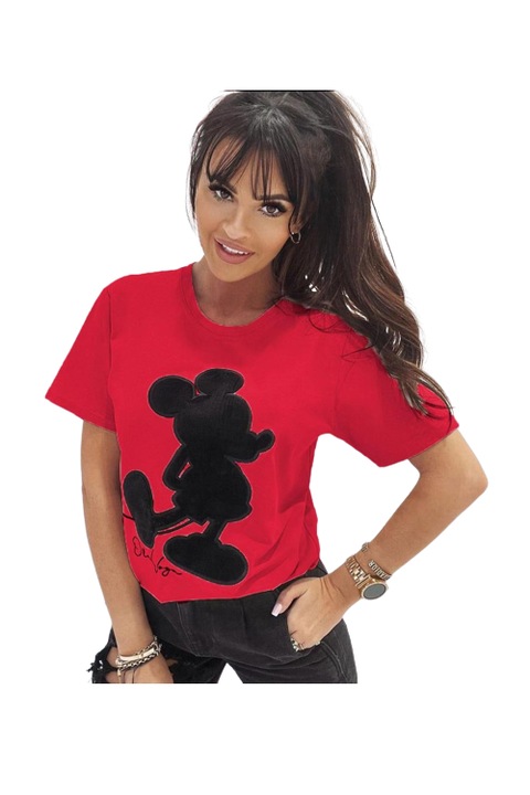 Pamut póló, piros, Mickey modell - Ola
