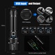 LED фенер Excitat, алуминий, източник XHP70 Ultra-Bright, регулируем фокус, включена батерия, водоустойчивост, USB зареждане, 20000 лумена, черен