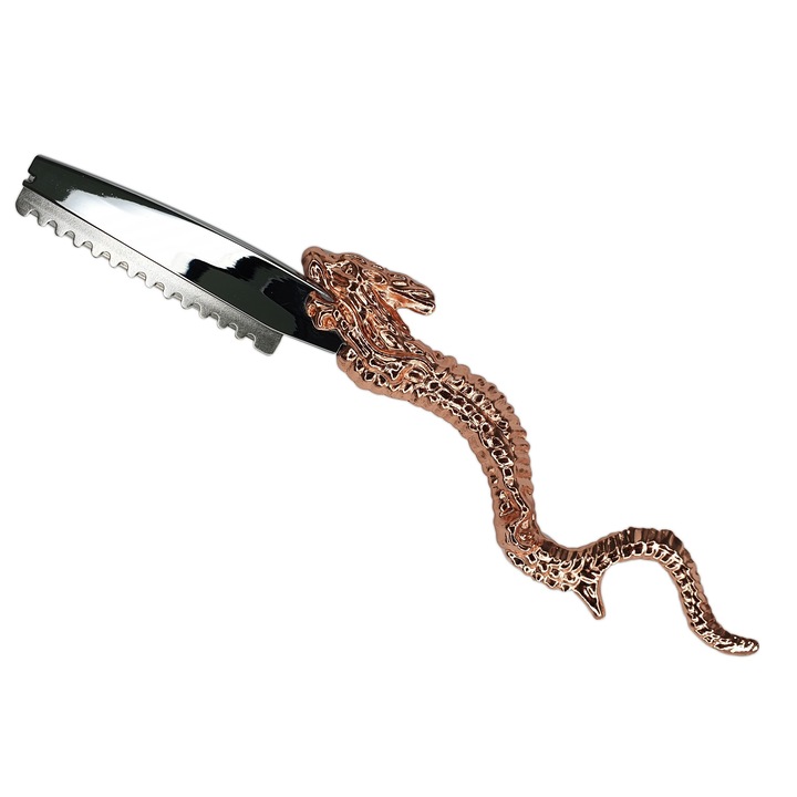 Brici profesional roz-auriu pentru barbierit model Dragon