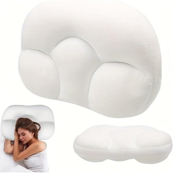 Perna, pentru dormit, amelioreaza durerea, sustine capul, gatul si coloana vertebrala, sustinere flexibila, reduce tensiunea musculara, 48 x 30 x 13 cm, 242 g - FLIPSLEEP