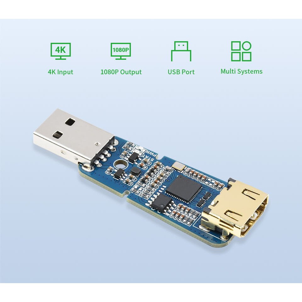 Adaptor HDMI USB 2.0, Waveshare, Albastru eMAG.ro
