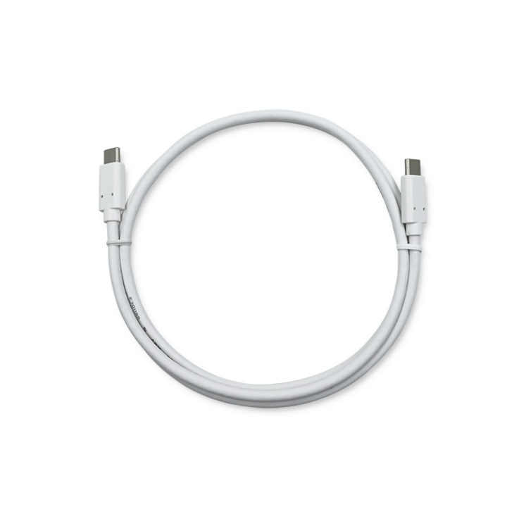Кабел, Qoltec USB 3.1 тип C мъжки, USB 3.1 тип C мъжки, 1 м, Бял