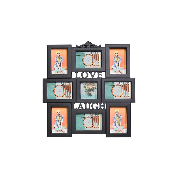 Rama foto, 9 poze, Naimeed D4557N, Negru, 50x52 cm