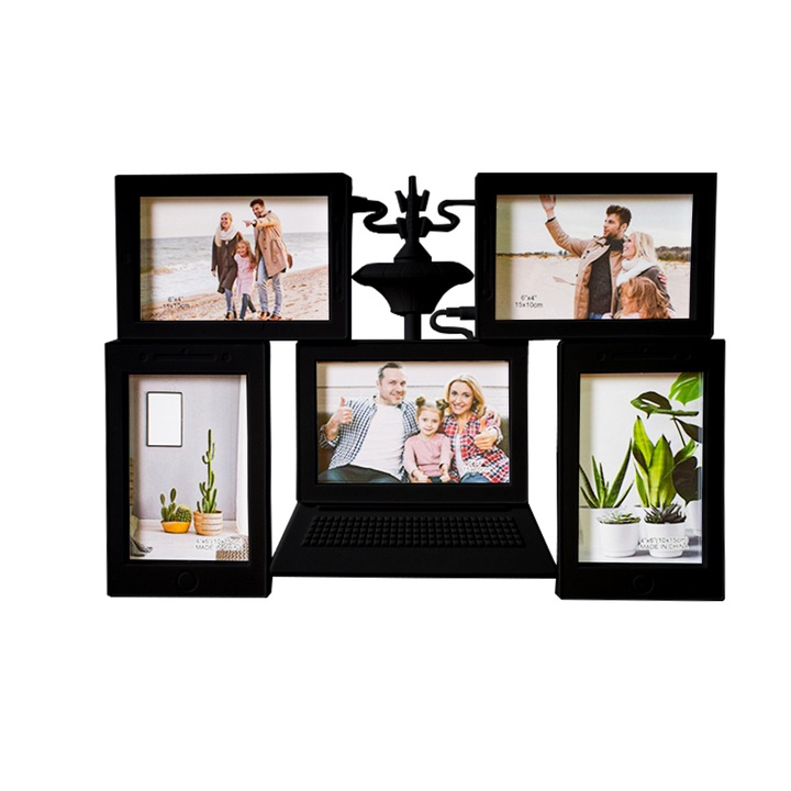 Rama foto, 5 poze, Naimeed D4543N, Negru, 44x30 cm