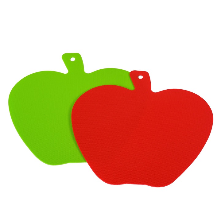 Set 2 tocatoare din plastic Shopiens®, 28 x 28 cm, flexibil, verde si rosu