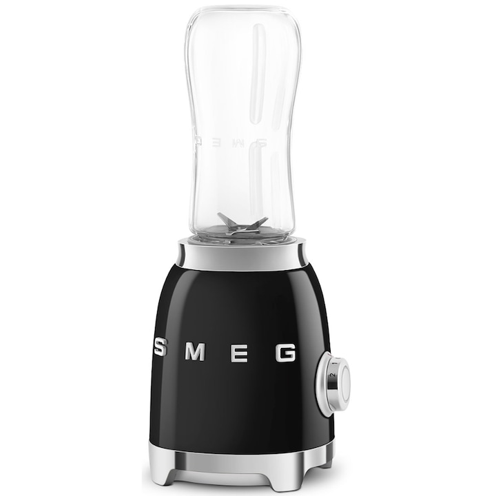 Блендер Smeg PBF01BLEU, 300 W, 2 скорости, 2 бутилки по 600 мл., Черен