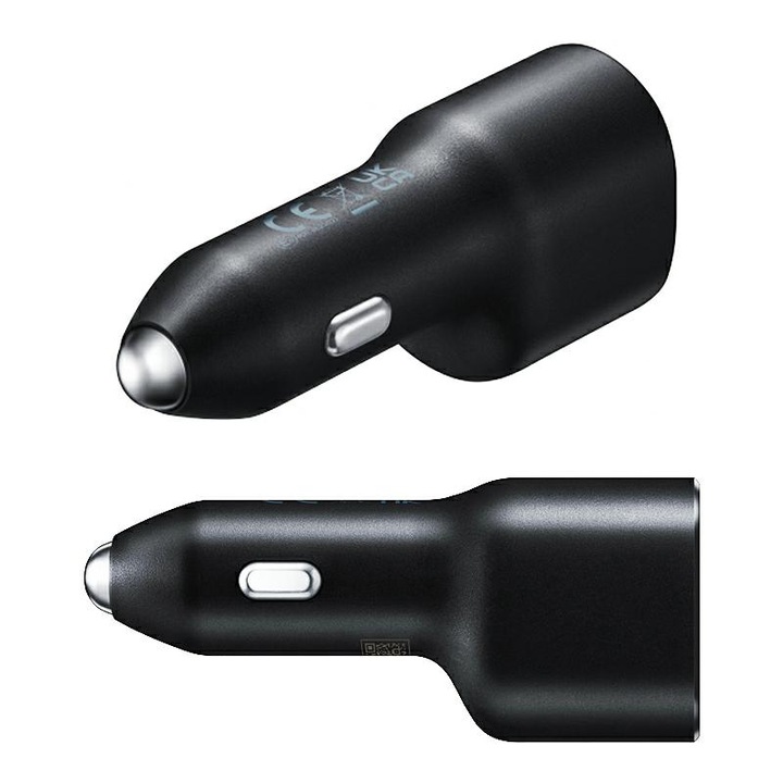 Încărcător auto Samsung Fast Charge, dual port, negru