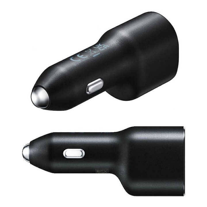 Încărcător auto Samsung Fast Charge, dual port, negru