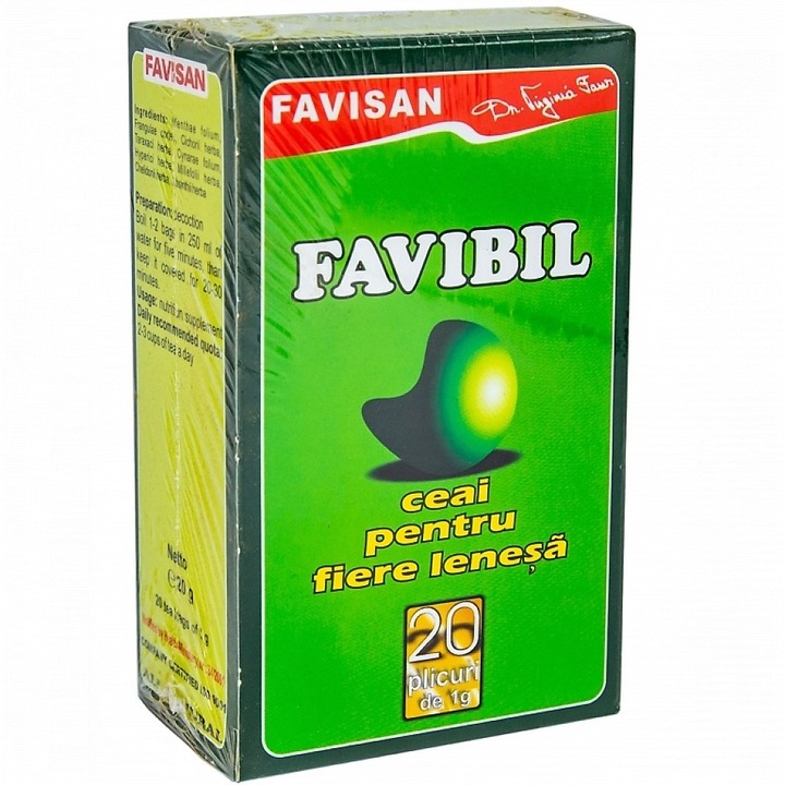 Чай за мързелив черен дроб FaviBil 20 пакетчета Favisan