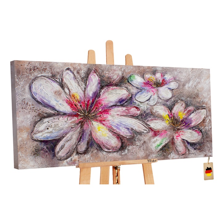 Tablou pictat manual Flori "Flori minunate" 200x10cm