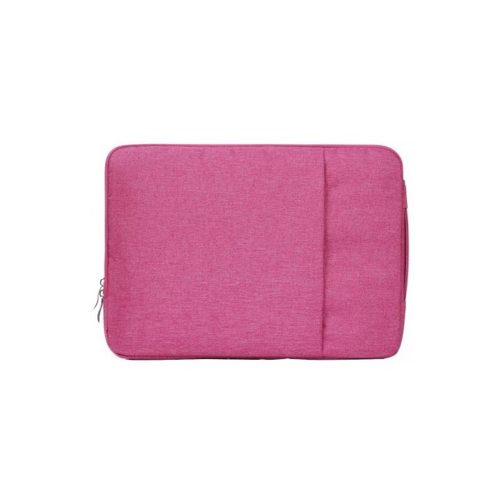 Husa pentru depozitarea leptopului, Zola®, 38x28 cm, roz cu fermoar negru
