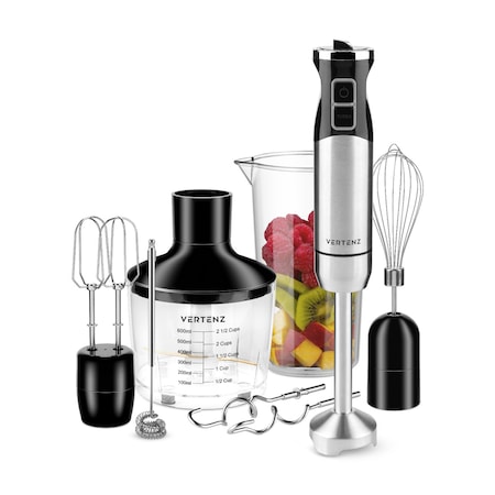 Set Blender Vertenz Titan 50, 1400W, 8 viteze, minimalax, Chopper, Functie Turbo spuma de lapte, Negru