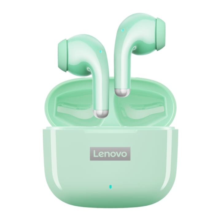 Слушалка Lenovo Thinkplus LP40, Bluetooth 5.1, безжична, водоустойчива, HD звук, ограничаване на шума, Зелено