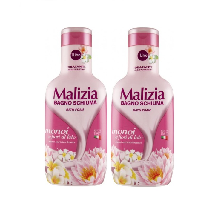 2 db Malizia Fürdőhab Lótuszvirág készlet, 1000 ml