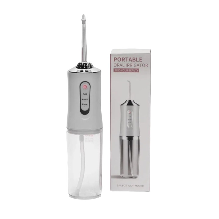 OEM Vezeték nélküli szájzuhany, 3 üzemmód, 230 ml-es tartály, masszázs funkció, 1400-1800 impulzus/perc, ABS, fehér