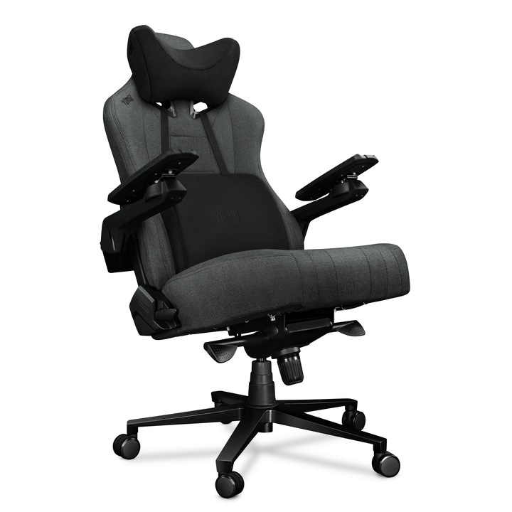 Геймърски стол YUMISU 2049 Grey Black Textile Grey