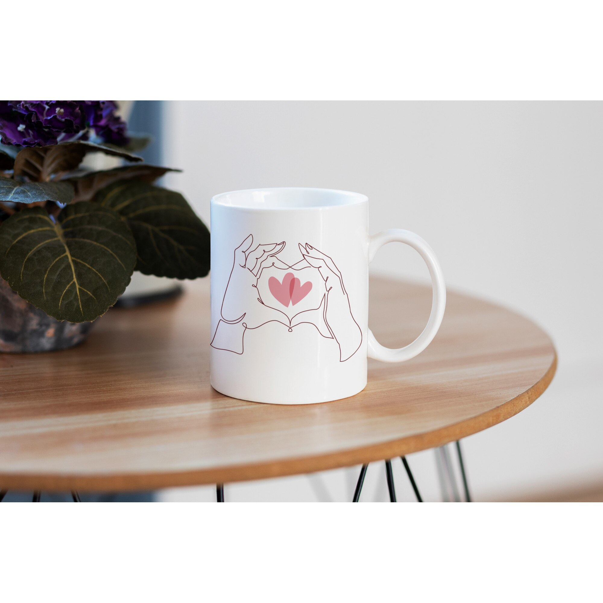 Cana Mana Inimioare Love, Ceramica, 330 ml, Roz - eMAG.ro