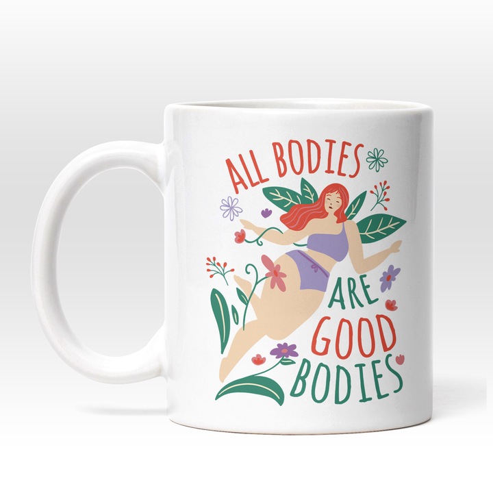 Cana All-Bodies Are Good Bodies, Ceramica, 330 ml, Multicolor