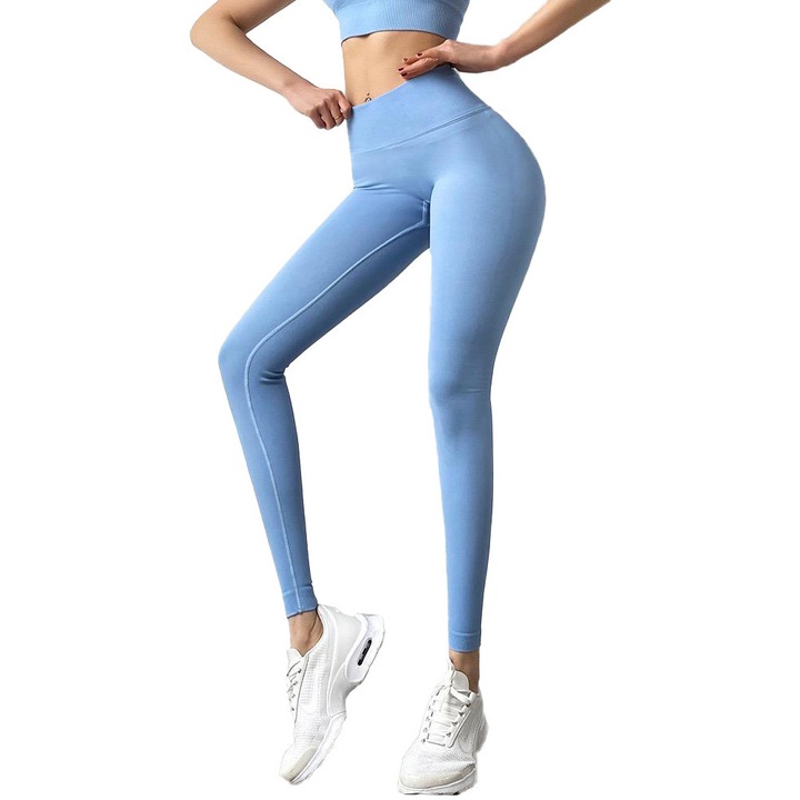 Colanti WNY Fitness PRO modelatori Push Up cu talie inalta WCLNT2470-2, Albastru deschis