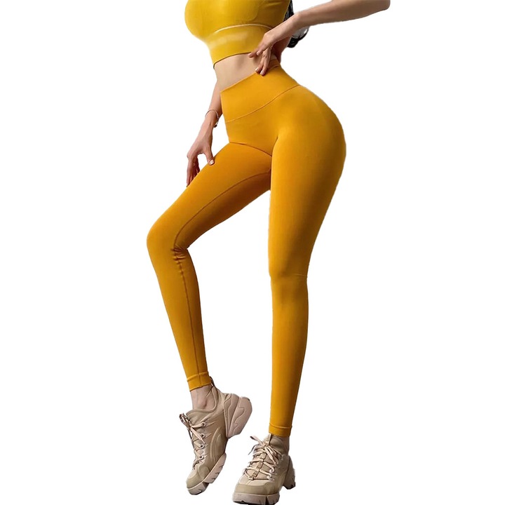 Colanti WNY Fitness PRO modelatori Push Up cu talie inalta WCLNT2470, Galben