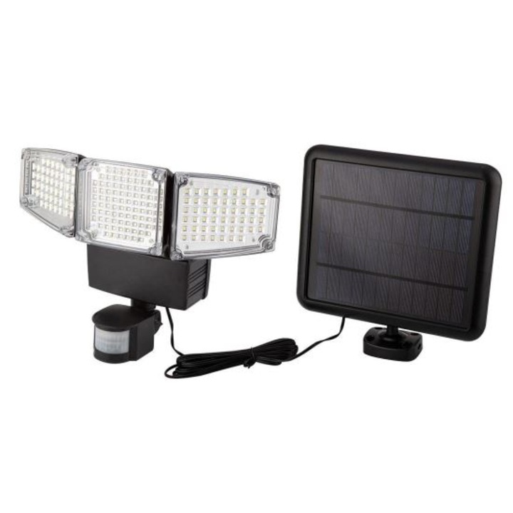 Стенна соларна лампа Mercaton®, LED, сензор за движение, 2 режима на светене, 10 W, 1000 lm, IP65