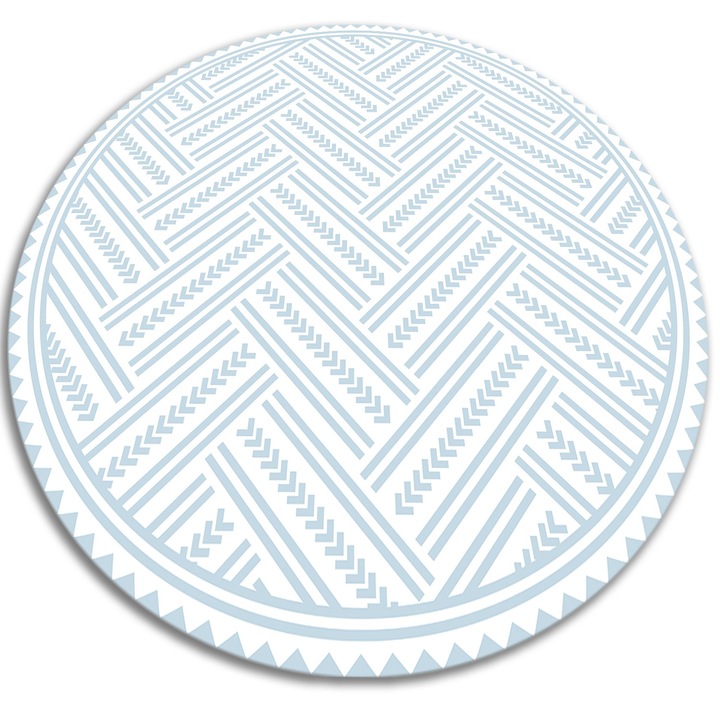 Vinyl szőnyeg, PVC, kerek, Herringbone cikkcakk, Kék, Ø 60 cm, 010260360850000019801