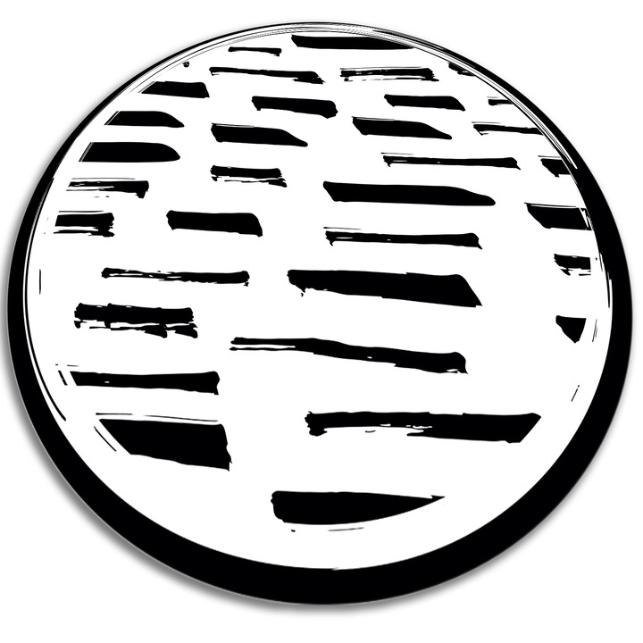 Covor de vinil, PVC, perie, Negru, Rotund Ø 70 cm, 010260360860000019797