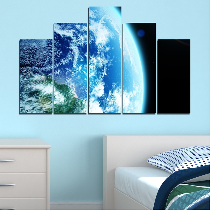 Декоративни панели Vivid Home от 5 части, Космос, PVC, 110x65 см, 5-та Форма №0107