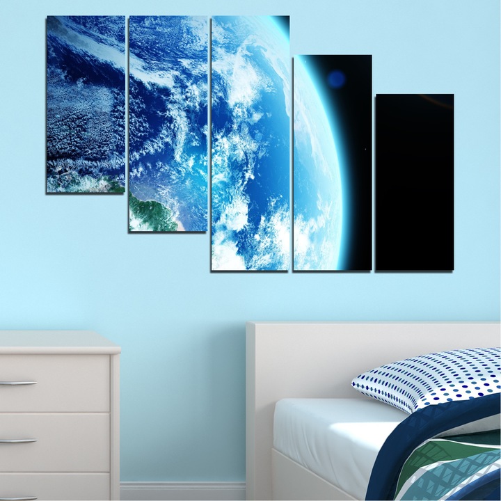 Декоративни панели Vivid Home от 5 части, Космос, PVC, 110x65 см, 7-ма Форма №0107