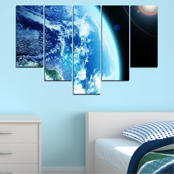 Декоративни панели Vivid Home от 5 части, Космос, PVC, 110x65 см, 6-та Форма №0107