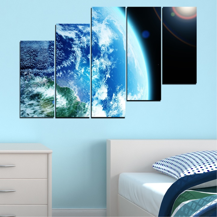 Декоративни панели Vivid Home от 5 части, Космос, PVC, 110x65 см, 8-ма Форма №0107