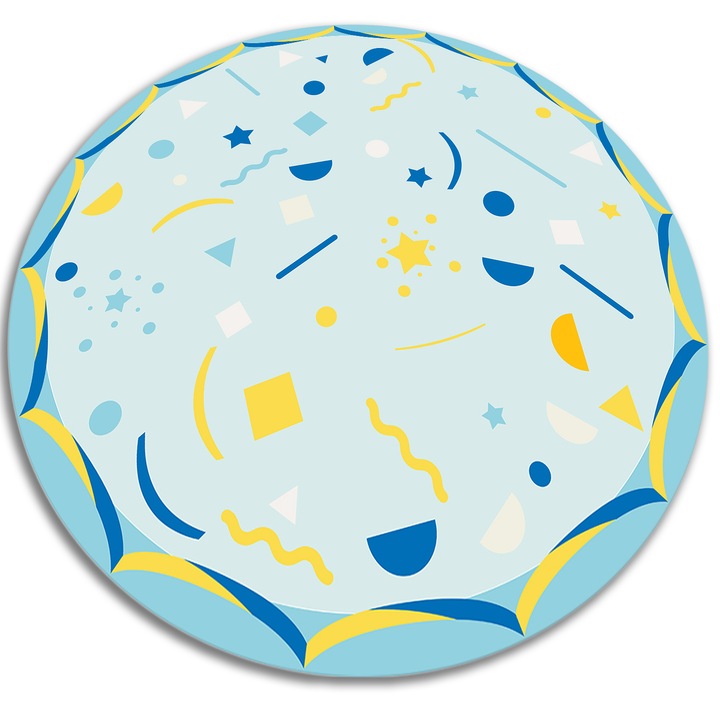 Vinyl szőnyeg, PVC, kerek, Absztrakt Piny, Kék, Ø 50 cm, 010260360840000019764