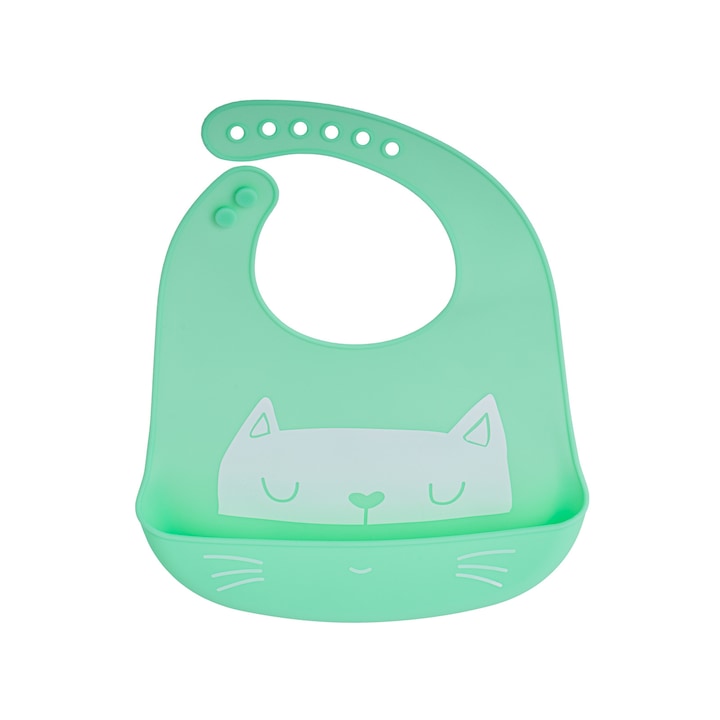 Baba előke szilikon zöld