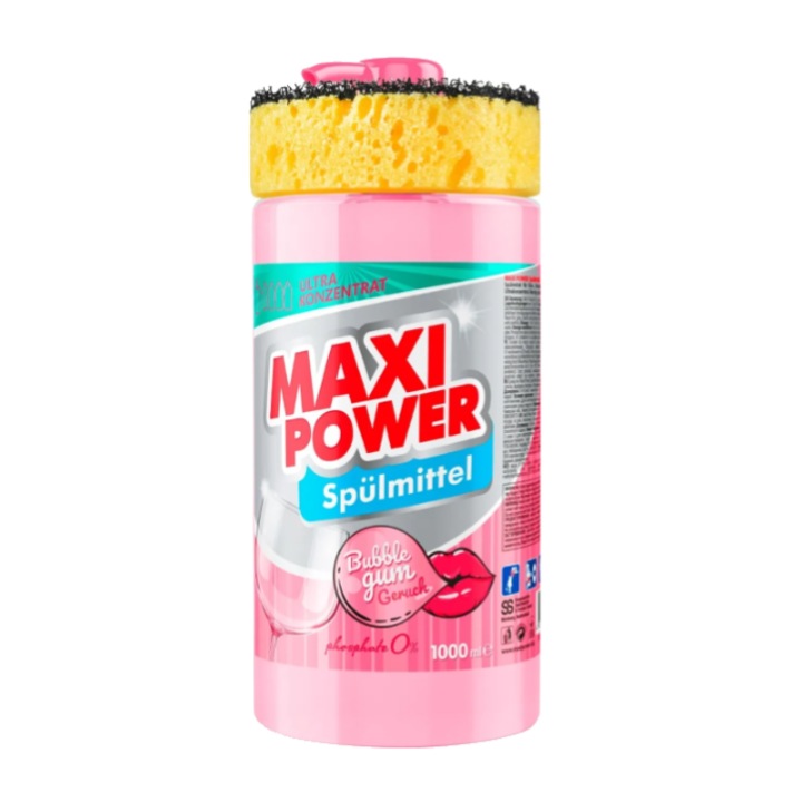 Detergent de vase, Maxi Power, Bubble Gum, Concentrat, 1000ml