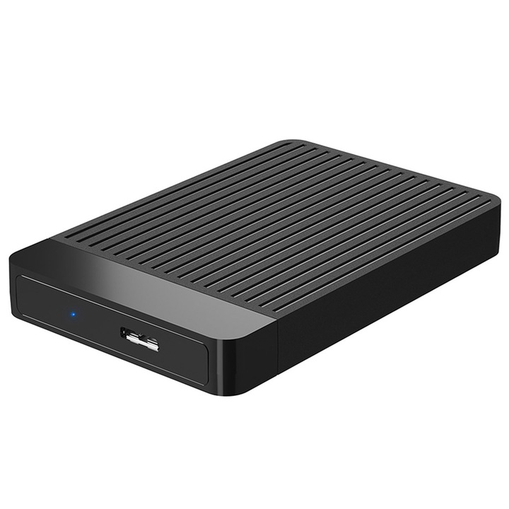 Carcasa Rack pentru HDD/SSD Extern, Vaxiuja, 2.5”, USB 3.0, SATA, UASP, Negru