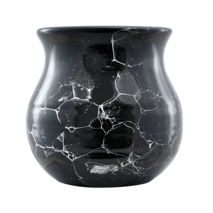 Cana Pentru Yerba Mate, Cebador, Ceramica, Negru, Marmori, 350 ml, Design Marmura Inchisa, Suprafata Glazurata, Rezistenta, Calitate Superioara, Stil Modern