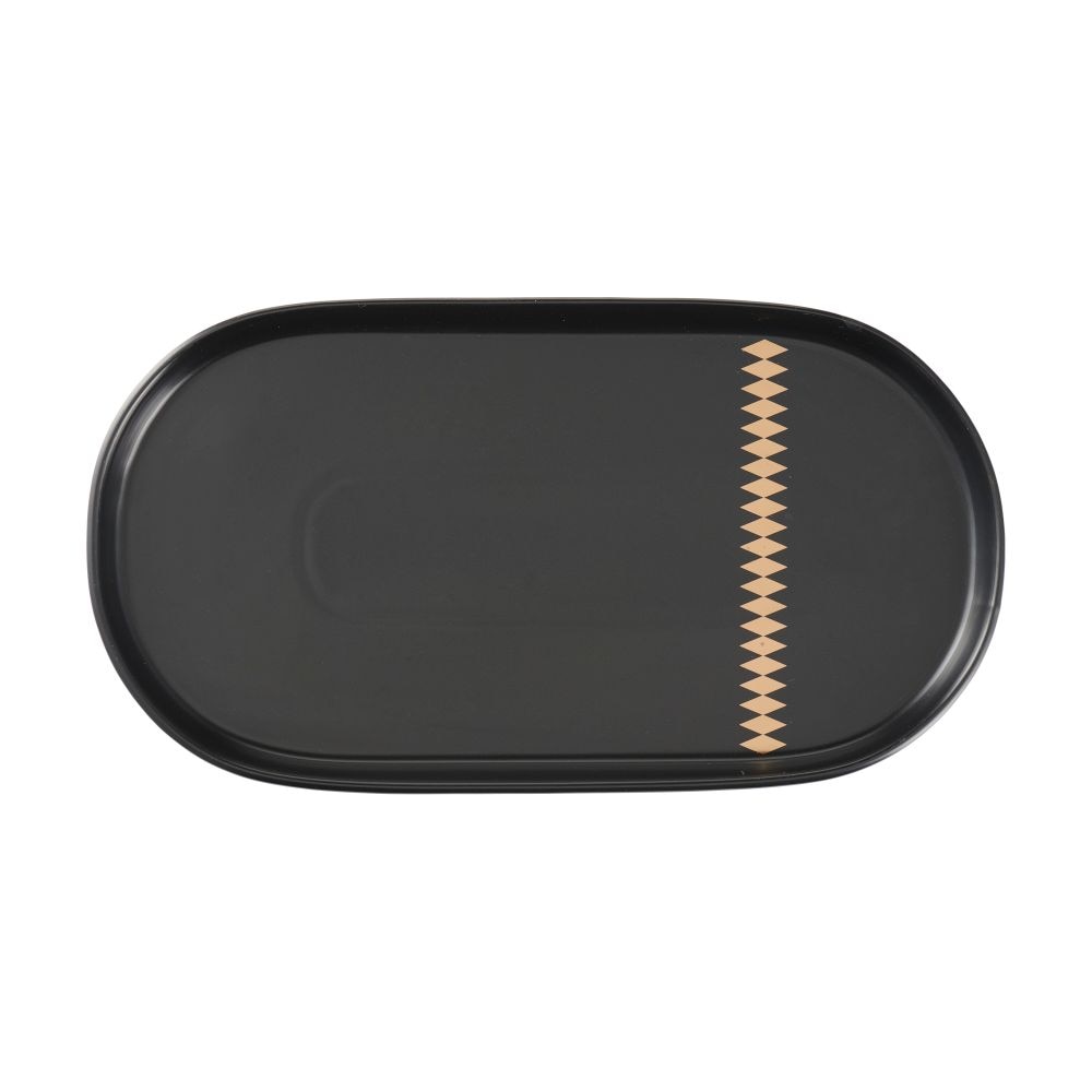 Farfurie tort, Villa Italia, Portelan, 30cm, Negru/Auriu