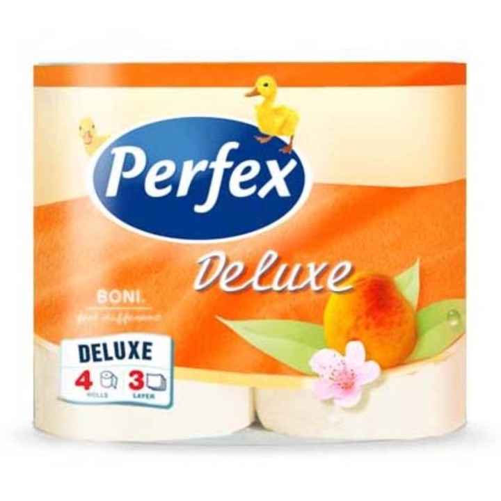 Perfex Deluxe Barack illatú WC-papír, 3 rétegű, 4 tekercs/Bax