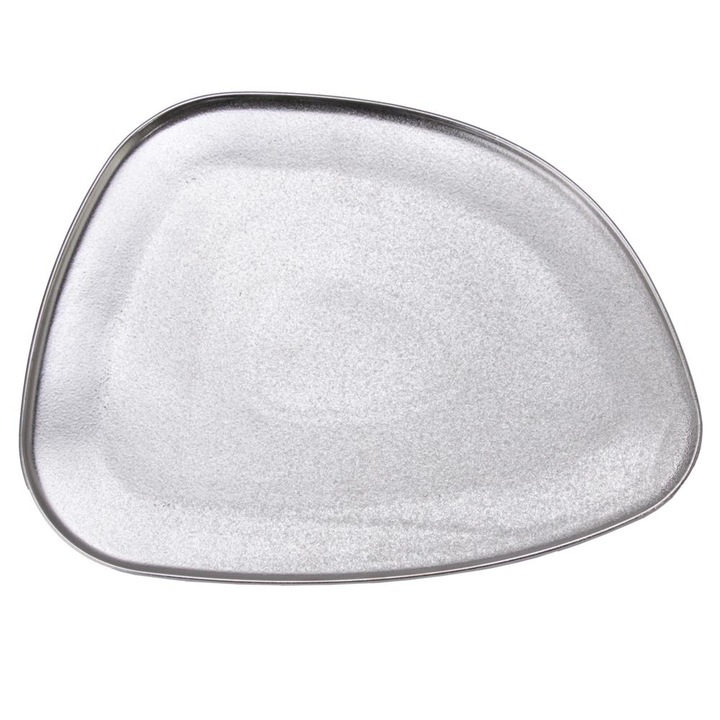 Farfurie decorativa, Villa Italia, Ceramica, 30cm, Argintiu