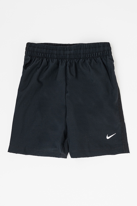 Nike, Фитнес шорти с Dri Fit и лого, Бял/Черен