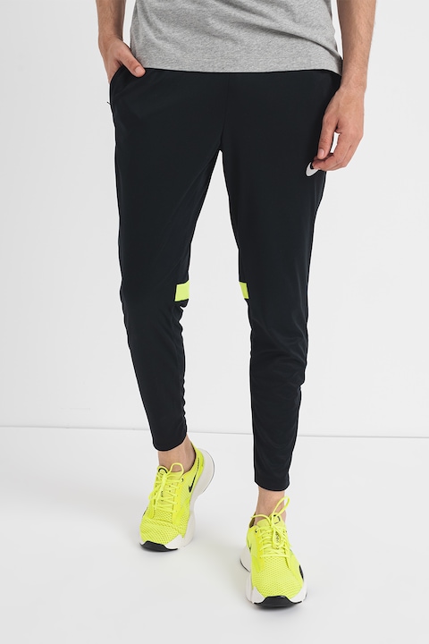 Nike, Pantaloni cu buzunare laterale si tehnologie Dri-FIT, pentru fotbal ACDPR, Negru, Alb murdar, L