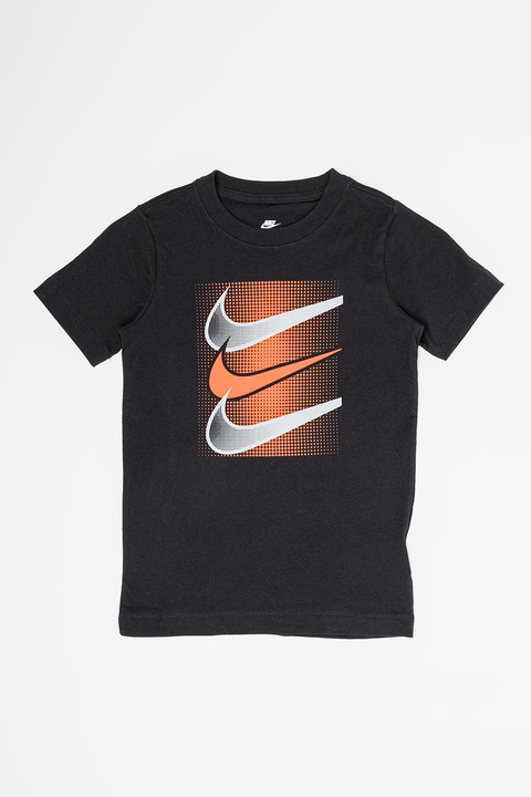 Nike, Памучна тениска с лого, Червен/Черен